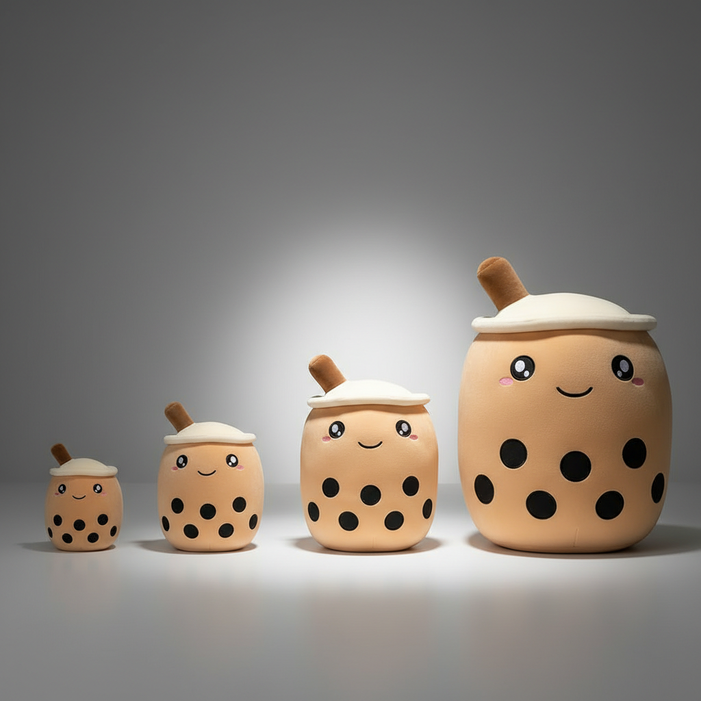 Aesthetic Bubble Tea Plush Pillow – Soft Boba Plush Toy