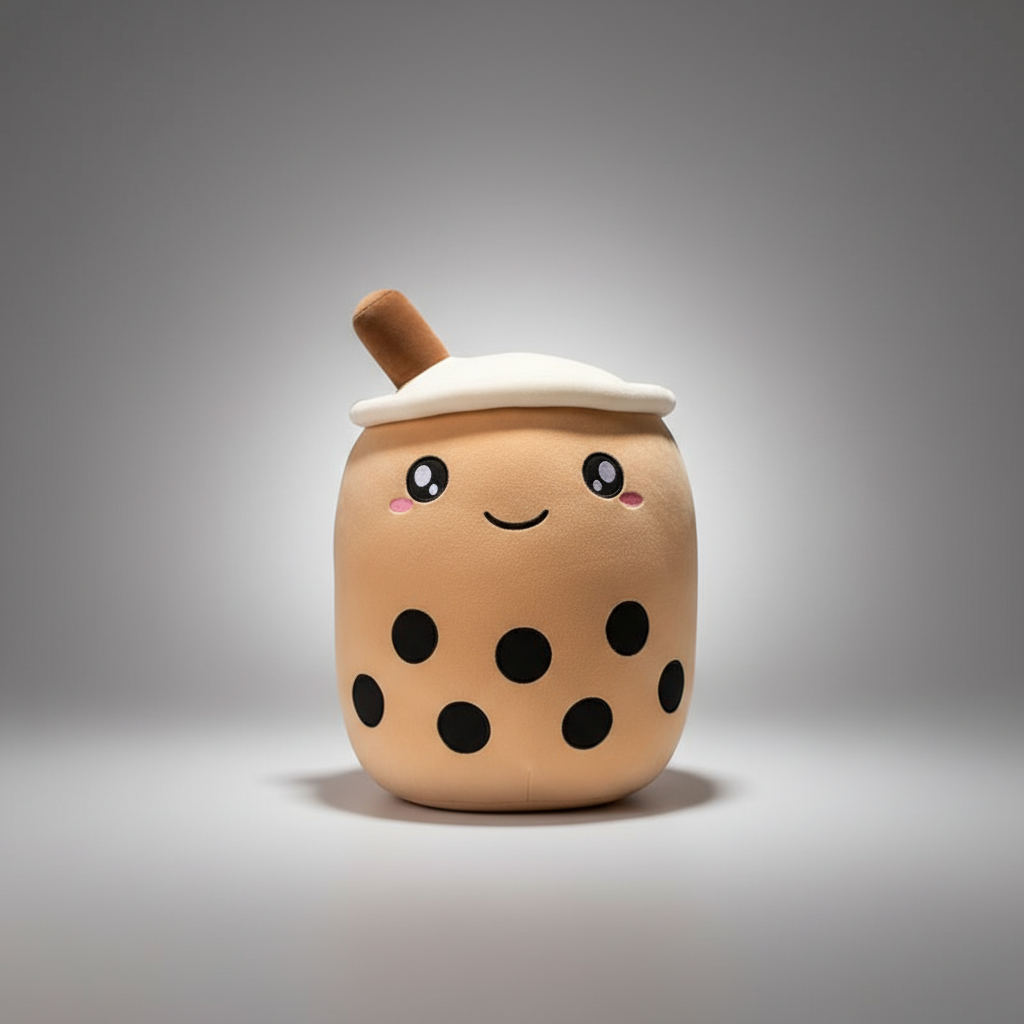 Aesthetic Bubble Tea Plush Pillow – Soft Boba Plush Toy
