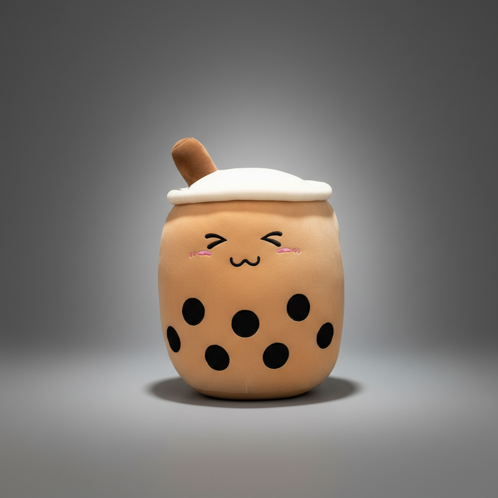 Aesthetic Bubble Tea Plush Pillow – Soft Boba Plush Toy
