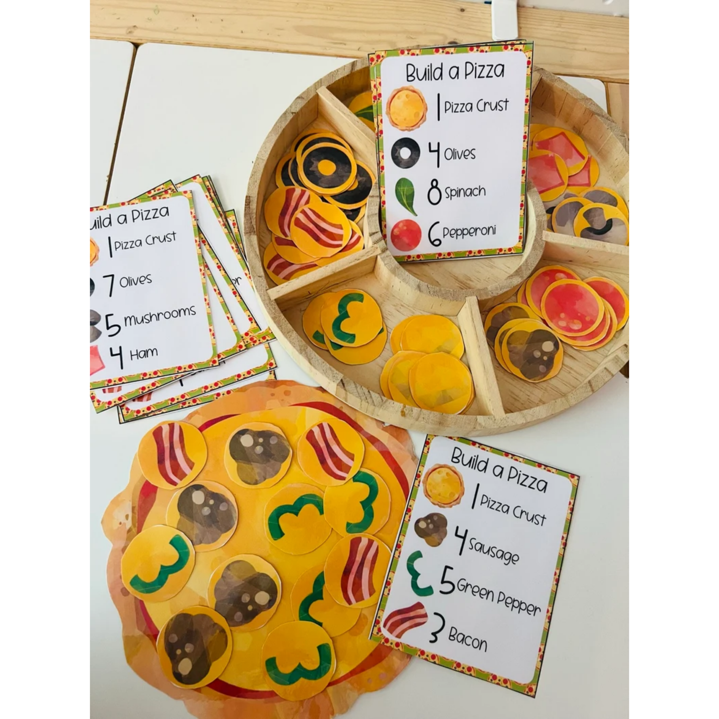 Build a Pizza Printable Activity for Kids | Counting Food Game | Preschool Cooking ActivityBuild a Pizza Printable Activity for Kids | Counting Food Game | Preschool Cooking Activity
