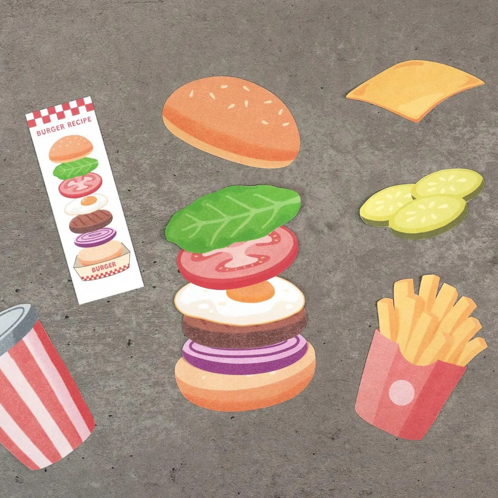 Build a Burger Printable Activity for Kids | Food Matching & Stacking Game | Preschool Fine Motor Printable