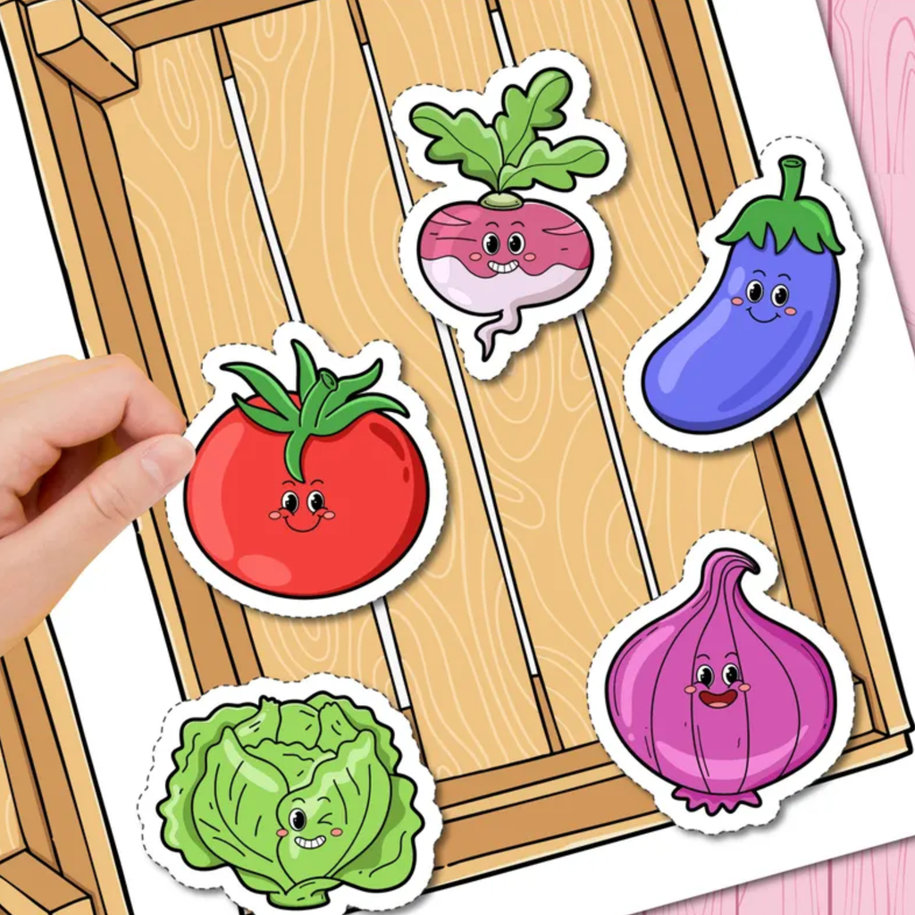 Fruit and Vegetable Sorting Activity for Kids | Preschool Food Learning Printable | Healthy Eating Game