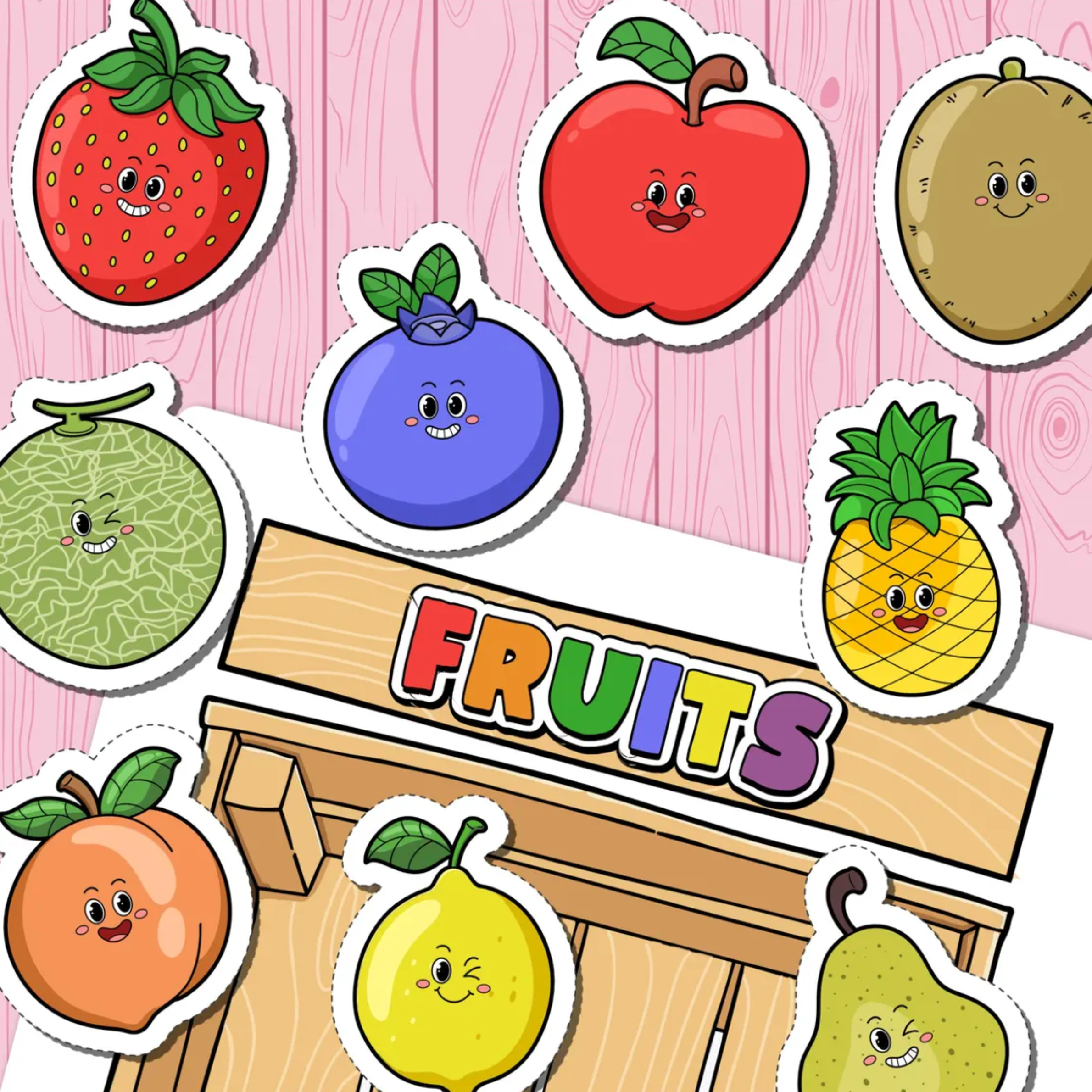 Fruit and Vegetable Sorting Activity for Kids | Preschool Food Learning Printable | Healthy Eating Game