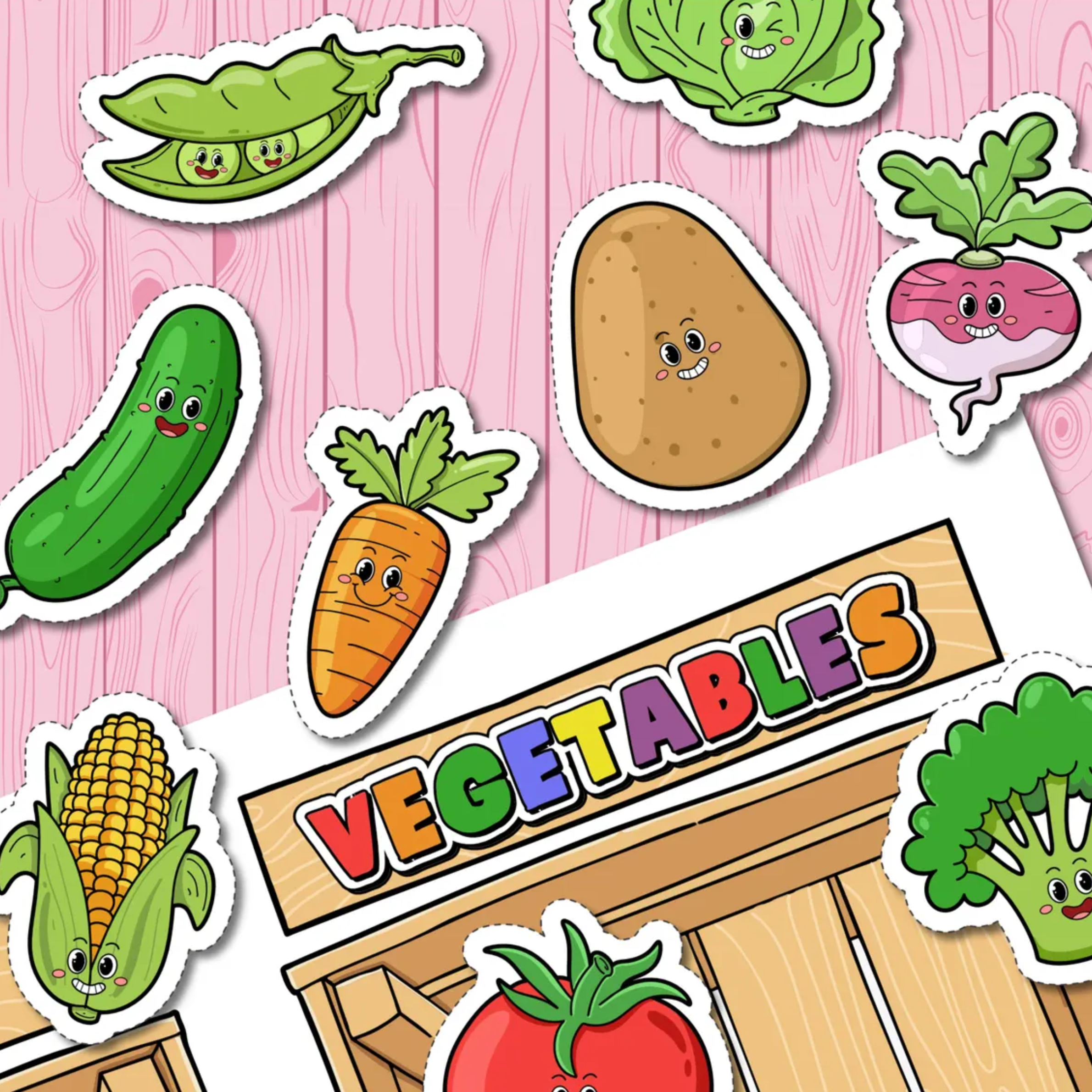 Fruit and Vegetable Sorting Activity for Kids | Preschool Food Learning Printable | Healthy Eating Game
