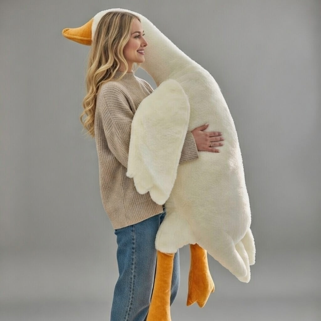 6 FT | 190cm Giant Goose Plushie – Huge Soft Goose Body Pillow