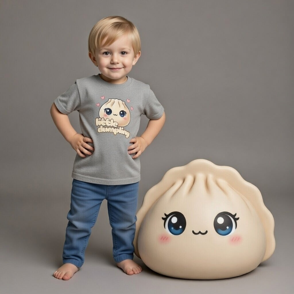 Toddler Dumpling Shirt | Cute Food Graphic Tee for Kids | Unisex Lightweight Cotton Top