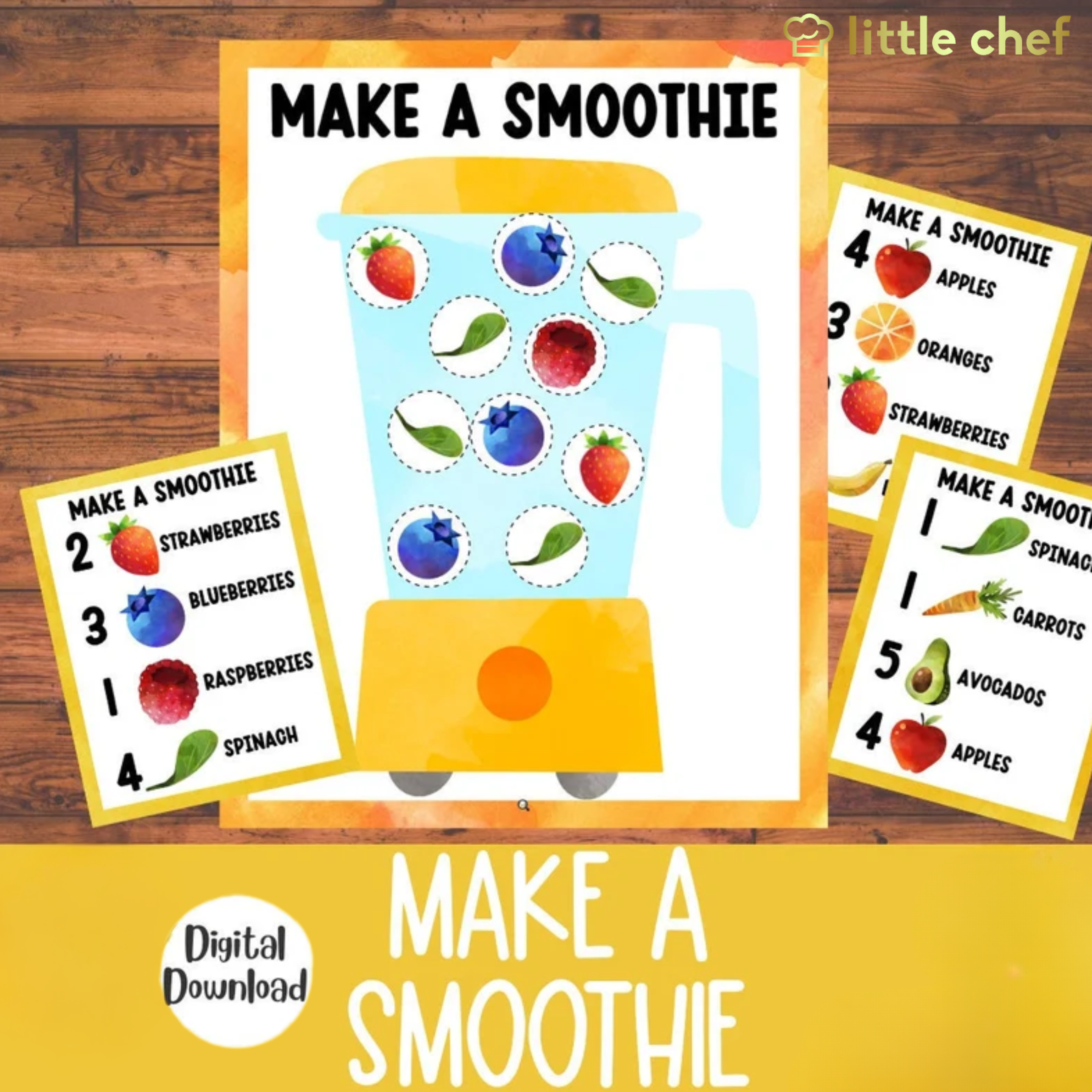Make a Smoothie Printable Activity for Kids | Counting & Food Learning Game | Healthy Food Preschool Activity
